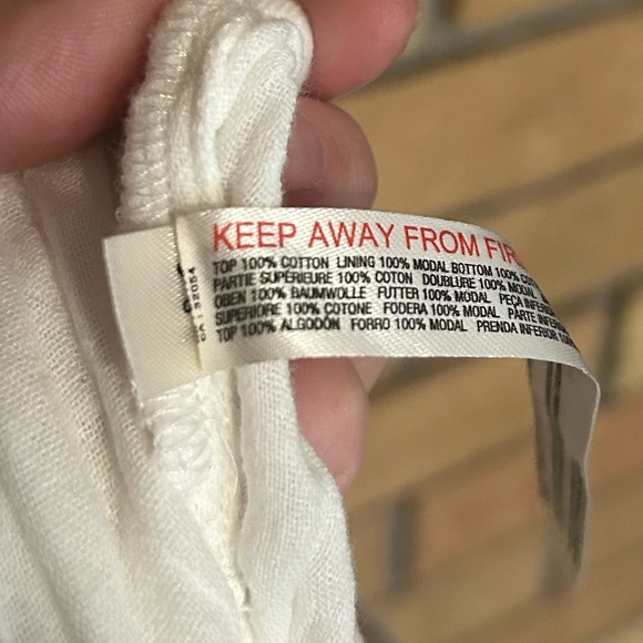 Anthropologie The Wrenley Suspender Pant Oversized White/Ivory Size M NO TOP - Picture 7 of 7